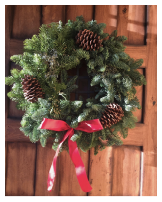 Wreath bow tying